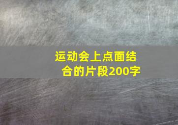 运动会上点面结合的片段200字