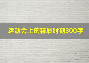 运动会上的精彩时刻300字