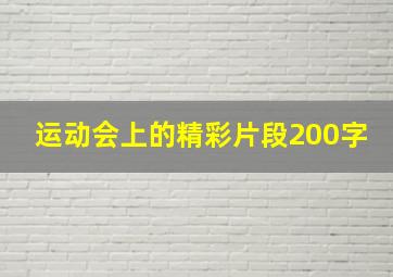 运动会上的精彩片段200字