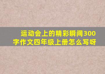 运动会上的精彩瞬间300字作文四年级上册怎么写呀