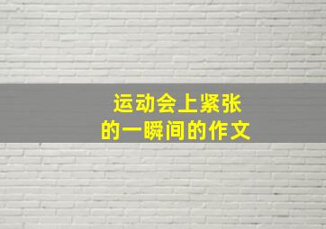 运动会上紧张的一瞬间的作文