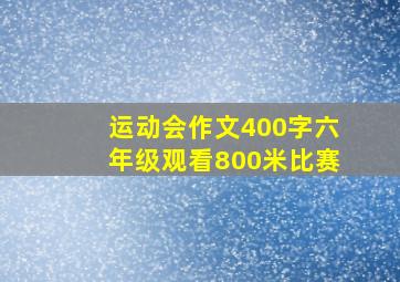 运动会作文400字六年级观看800米比赛