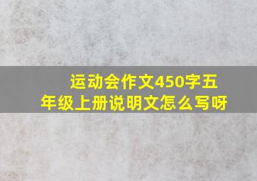 运动会作文450字五年级上册说明文怎么写呀