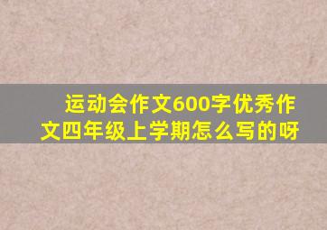 运动会作文600字优秀作文四年级上学期怎么写的呀