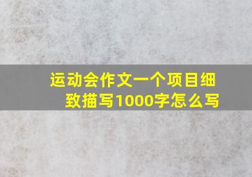 运动会作文一个项目细致描写1000字怎么写