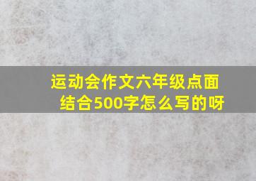 运动会作文六年级点面结合500字怎么写的呀