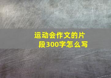 运动会作文的片段300字怎么写