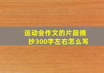 运动会作文的片段摘抄300字左右怎么写