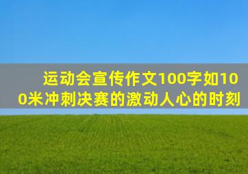 运动会宣传作文100字如100米冲刺决赛的激动人心的时刻