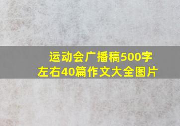 运动会广播稿500字左右40篇作文大全图片