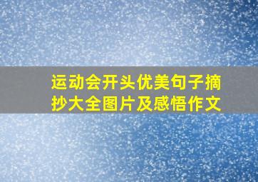 运动会开头优美句子摘抄大全图片及感悟作文