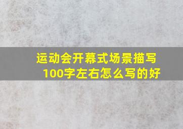 运动会开幕式场景描写100字左右怎么写的好