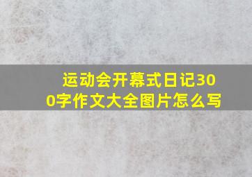 运动会开幕式日记300字作文大全图片怎么写