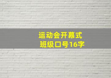 运动会开幕式班级口号16字