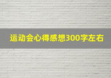 运动会心得感想300字左右