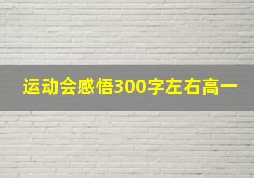 运动会感悟300字左右高一