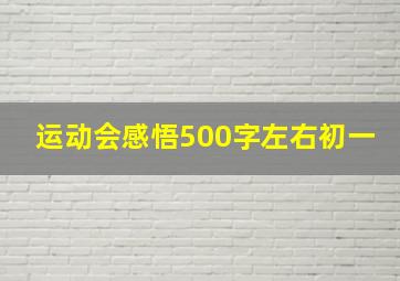 运动会感悟500字左右初一