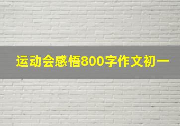 运动会感悟800字作文初一