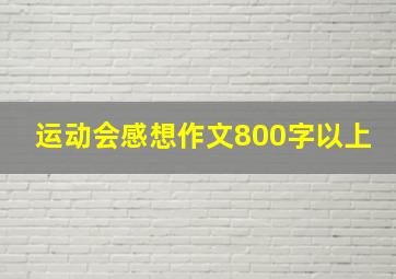 运动会感想作文800字以上