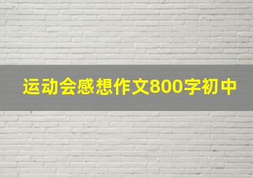 运动会感想作文800字初中