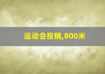 运动会投稿,800米