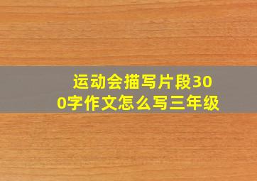 运动会描写片段300字作文怎么写三年级