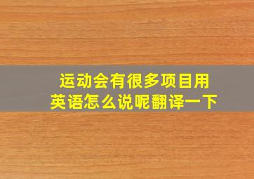 运动会有很多项目用英语怎么说呢翻译一下