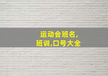 运动会班名,班训,口号大全