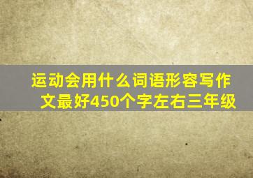 运动会用什么词语形容写作文最好450个字左右三年级