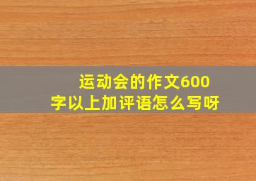 运动会的作文600字以上加评语怎么写呀