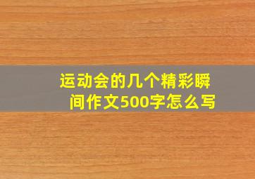 运动会的几个精彩瞬间作文500字怎么写