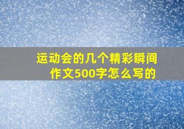 运动会的几个精彩瞬间作文500字怎么写的