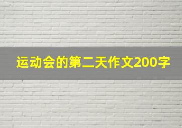 运动会的第二天作文200字