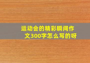 运动会的精彩瞬间作文300字怎么写的呀