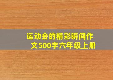 运动会的精彩瞬间作文500字六年级上册