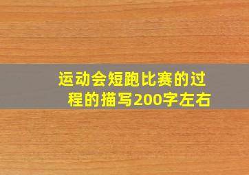 运动会短跑比赛的过程的描写200字左右