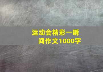 运动会精彩一瞬间作文1000字