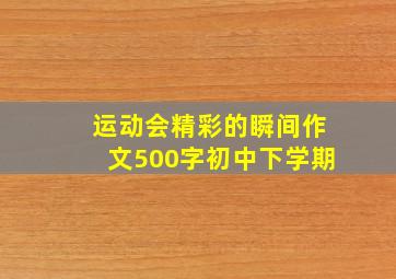 运动会精彩的瞬间作文500字初中下学期