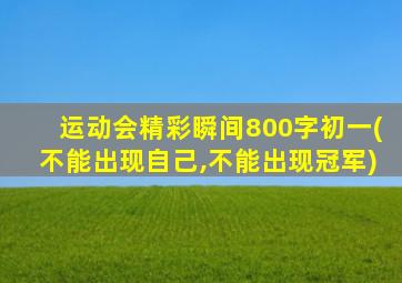 运动会精彩瞬间800字初一(不能出现自己,不能出现冠军)