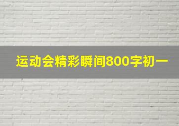 运动会精彩瞬间800字初一