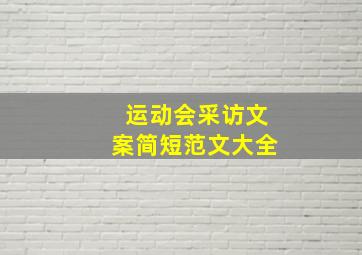 运动会采访文案简短范文大全