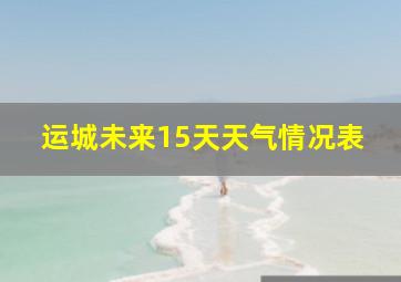 运城未来15天天气情况表