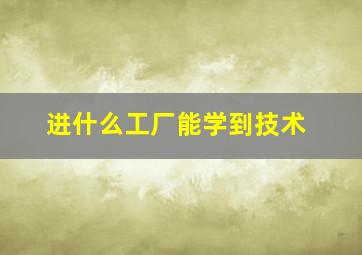 进什么工厂能学到技术