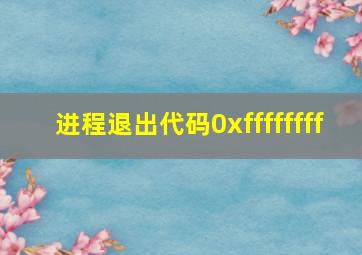 进程退出代码0xffffffff