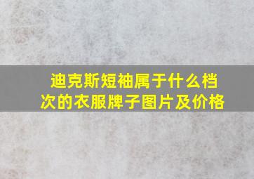 迪克斯短袖属于什么档次的衣服牌子图片及价格