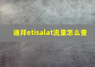 迪拜etisalat流量怎么查