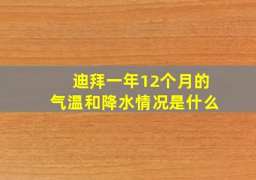 迪拜一年12个月的气温和降水情况是什么