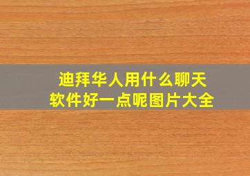 迪拜华人用什么聊天软件好一点呢图片大全