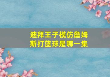 迪拜王子模仿詹姆斯打篮球是哪一集