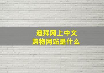 迪拜网上中文购物网站是什么